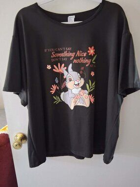 woman's black top with bunny size 4X NEW
